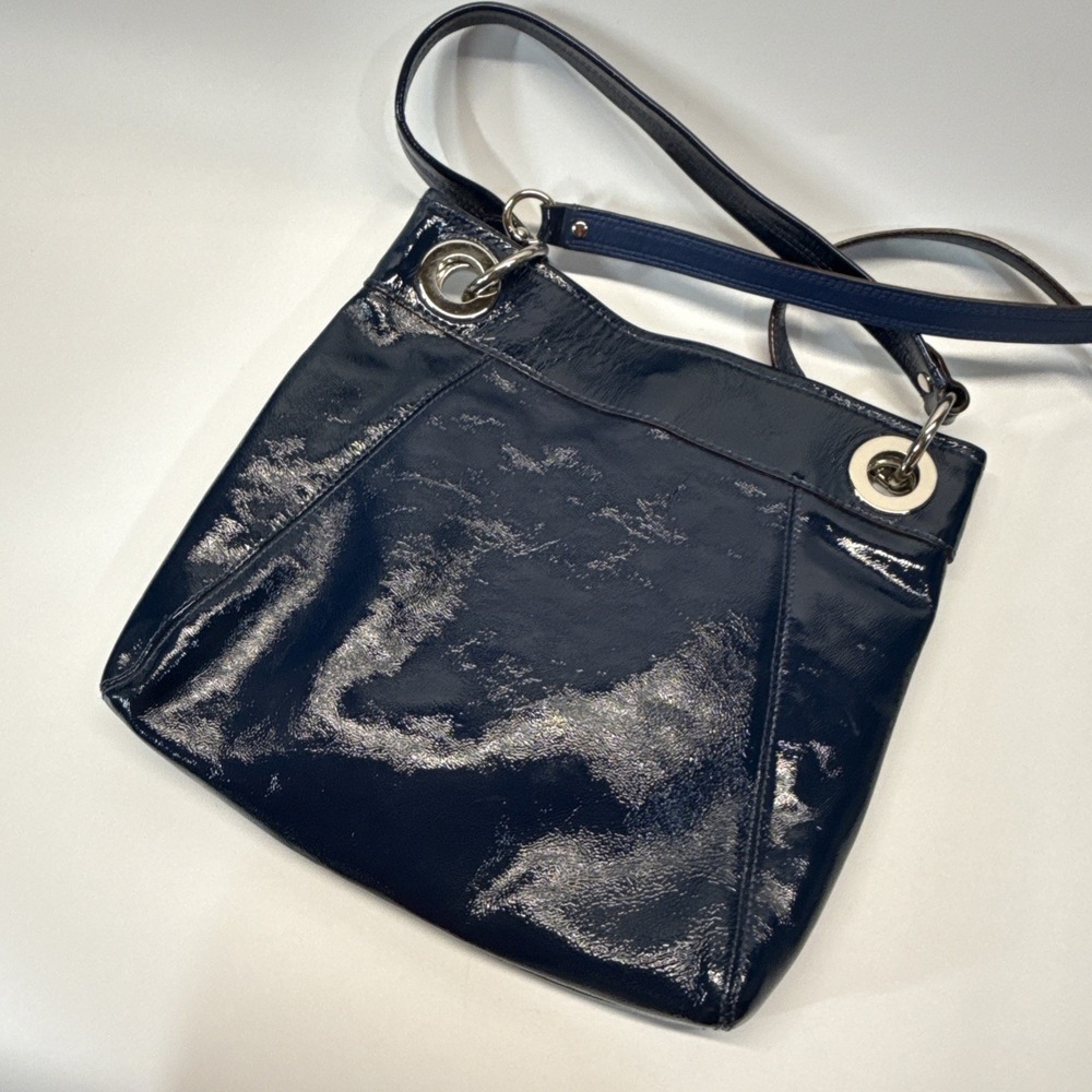 Coach Ashley Crossbody Blue Patent Leather F17953 Shoulder Bag Y2K - Picture 3 of 14